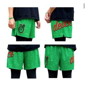 Deuce Mesh Basketball Grinch Inspired Shorts Streetwear Skater Eric Emmanuel